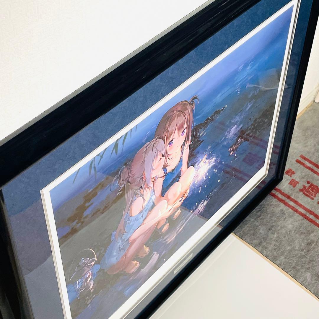 Anmi 「真夏の夜の花火」 アールビバン 版画 ミクスドメディア