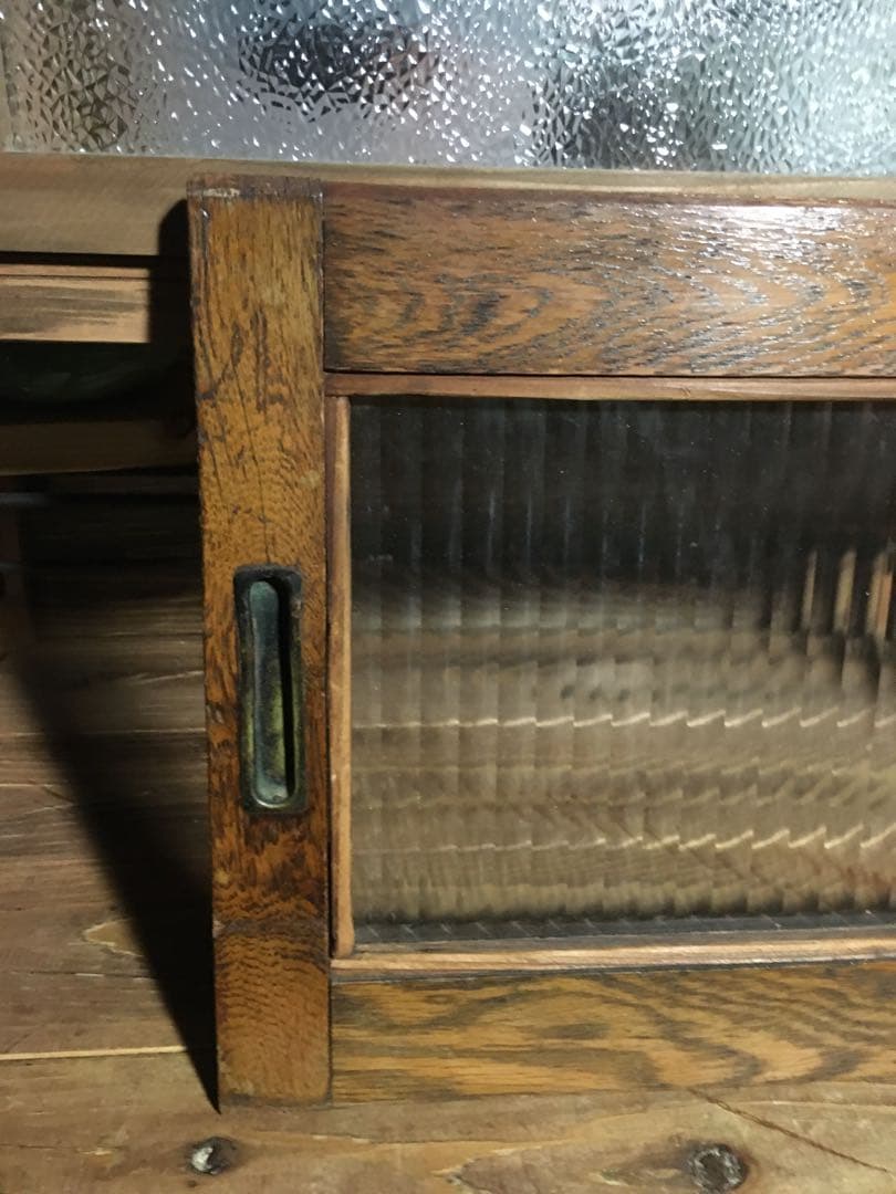 メルカリ便発送★モールガラス★木枠★古材★引き戸★昭和レトロ★ ブィンテージ★