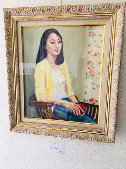 りんごを持った人F8油彩画