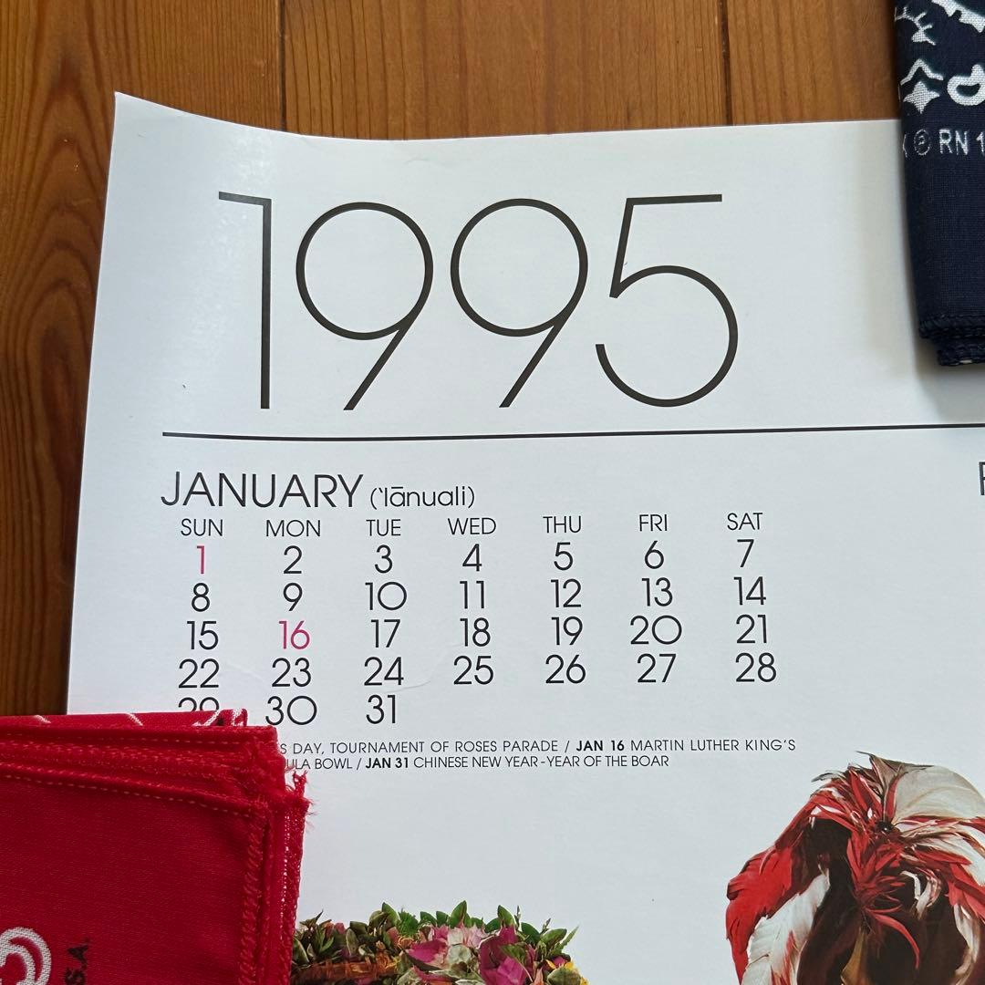 95年旧ロゴHAWAIIAN AIRハワイアン航空オリジナルカレンダーポスター3