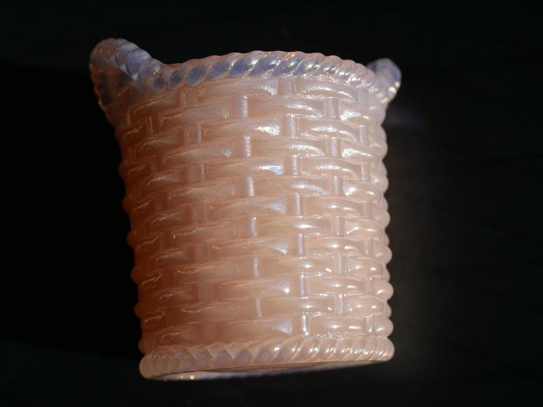 フェントン イリデセントグラス バードオンザネスト 蓋付き小物入れ