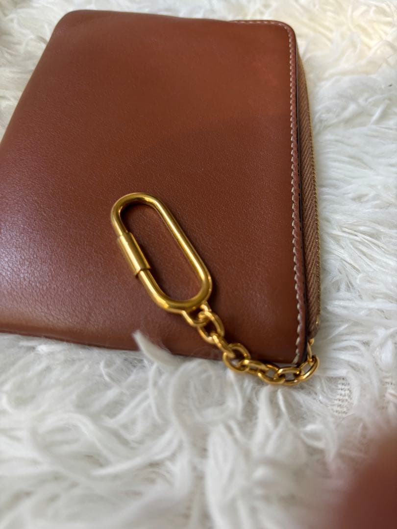 最終値下げ！セリーヌ　CELINE ブラウンレザー ケース ロゴ刺繍