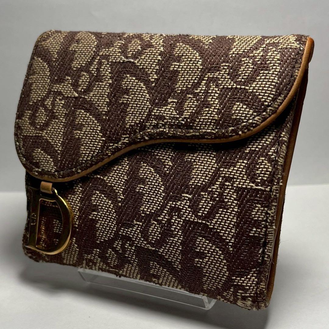 希少✨️クリスチャンディオール トロッター サドル Wホック 折り財布 オブリーク