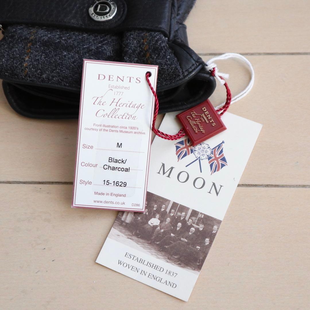 新品 DENTS Moon Tweed x Deer skin 手袋 M