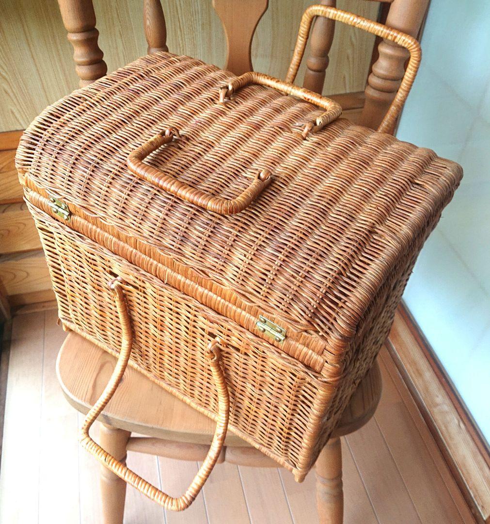 ペット用(小型)キャリーバッグ 蓋付き篭 インテリア