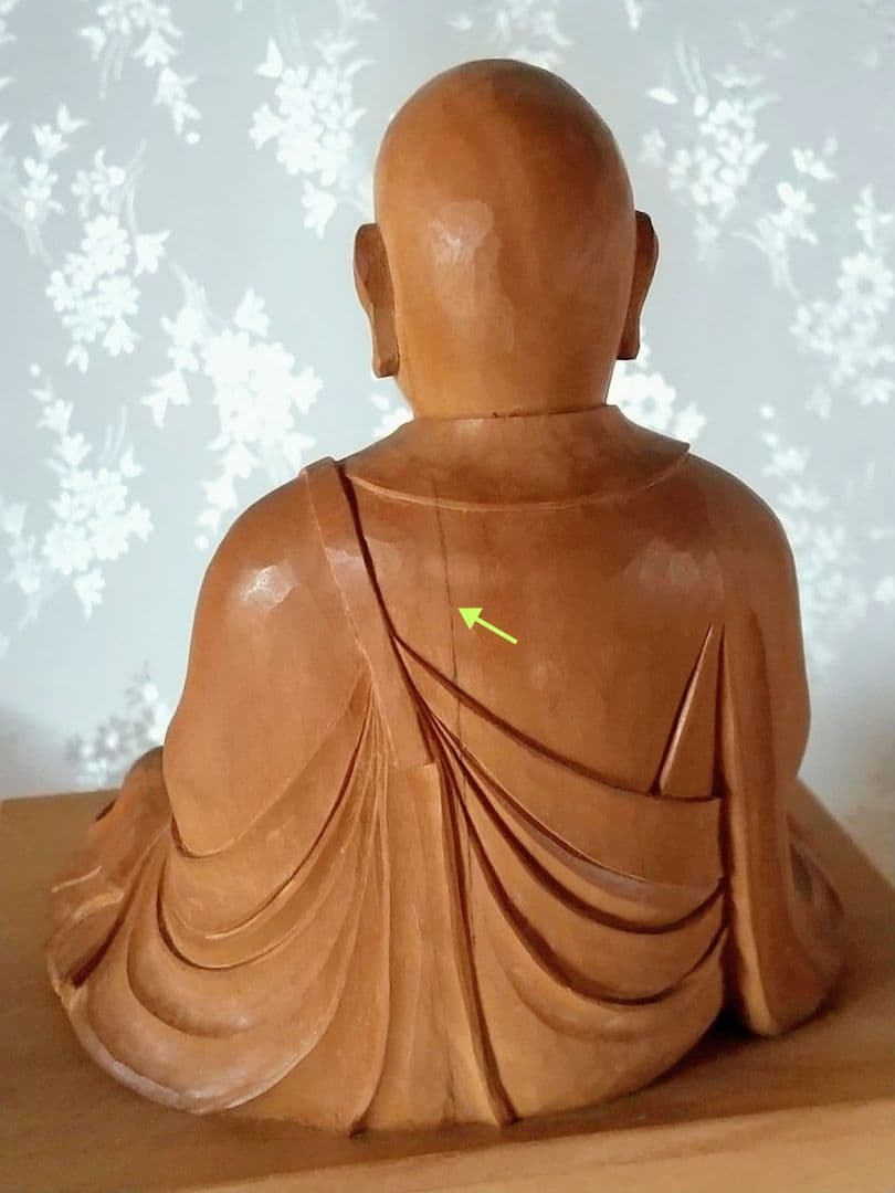 僧形坐像 善導大師坐像 #075 ◆白檀 木彫 仏像