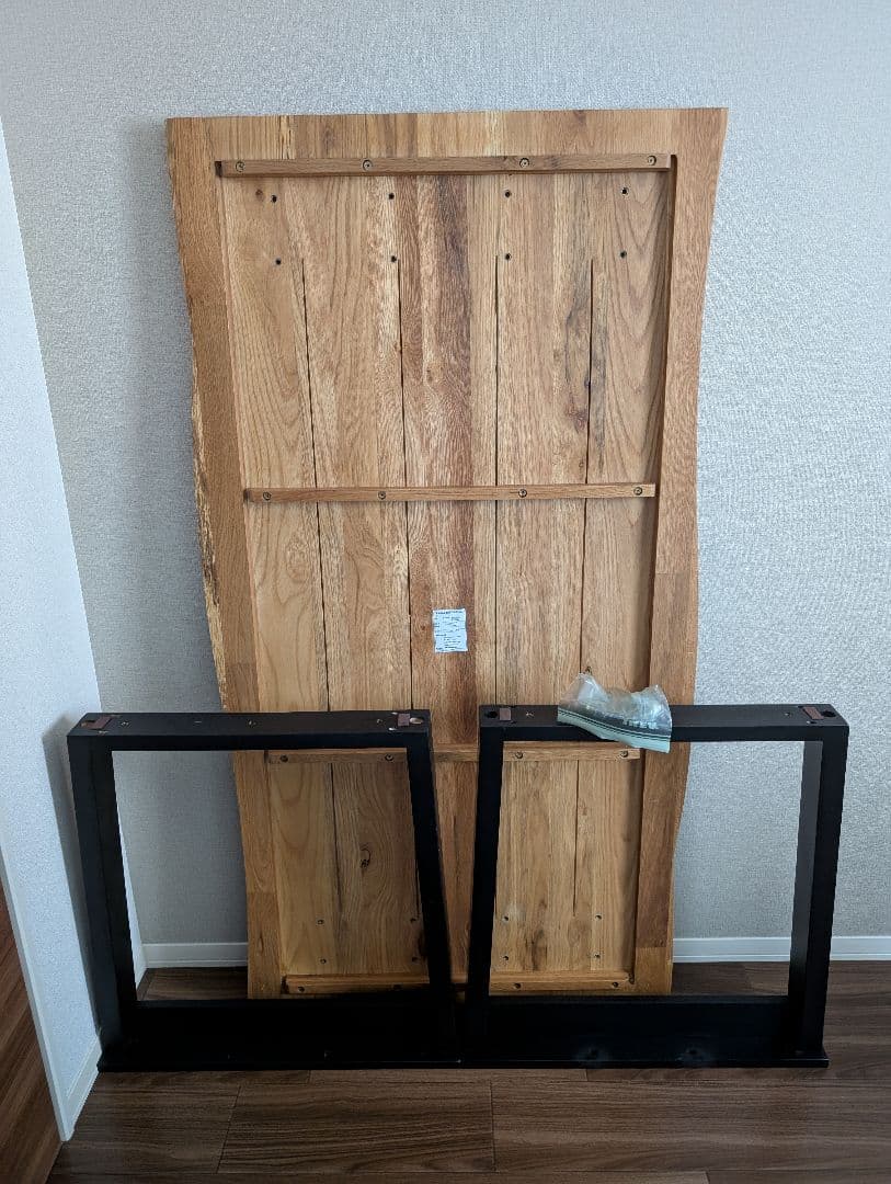 オーク無垢材　一枚板風　ダイニングテーブル　幅160cm