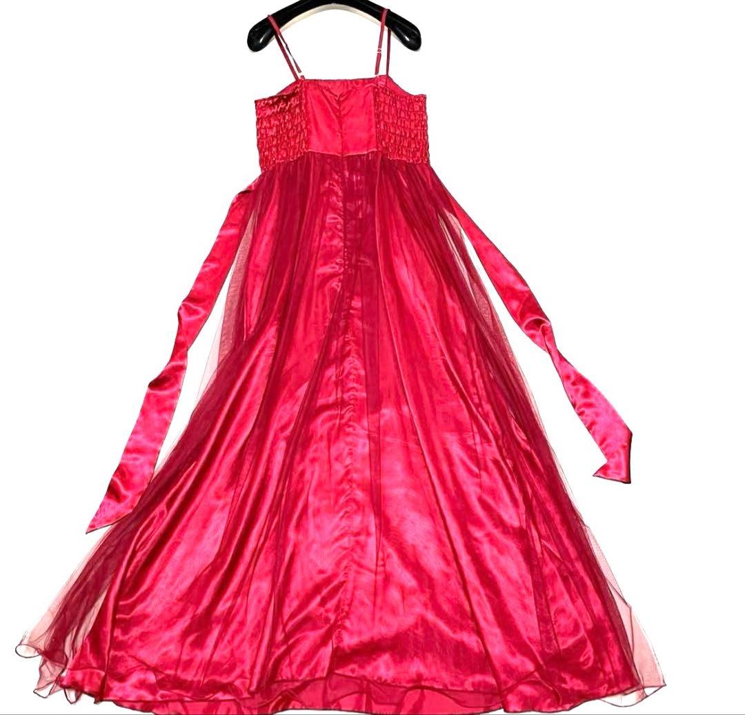 【美品】カラードレス パーティードレス 演奏会 ドレス ロングドレス レッド