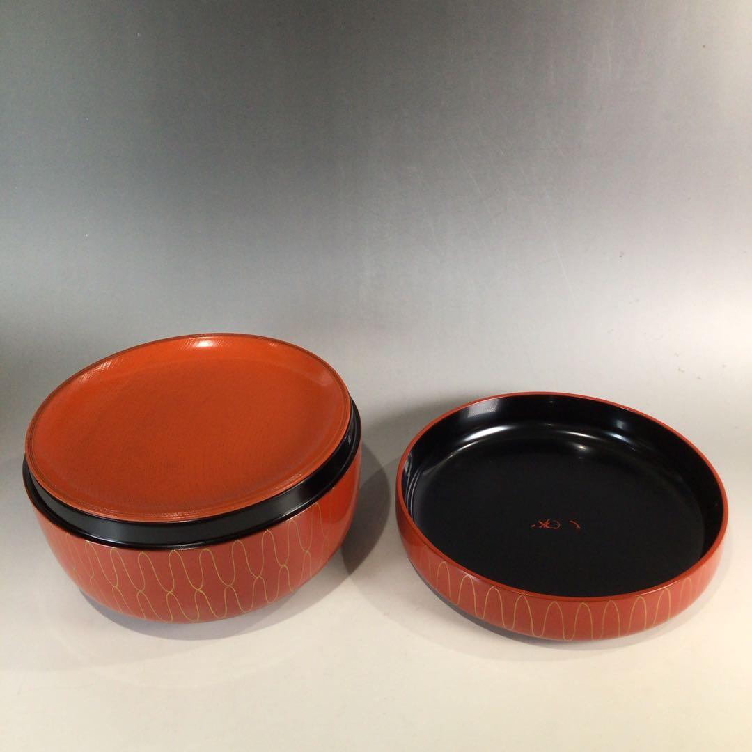 Ｐ３２６　喰籠　『山中塗』『表千家　堀内宗完　書付』『掛子添』『朱網食篭』　共箱