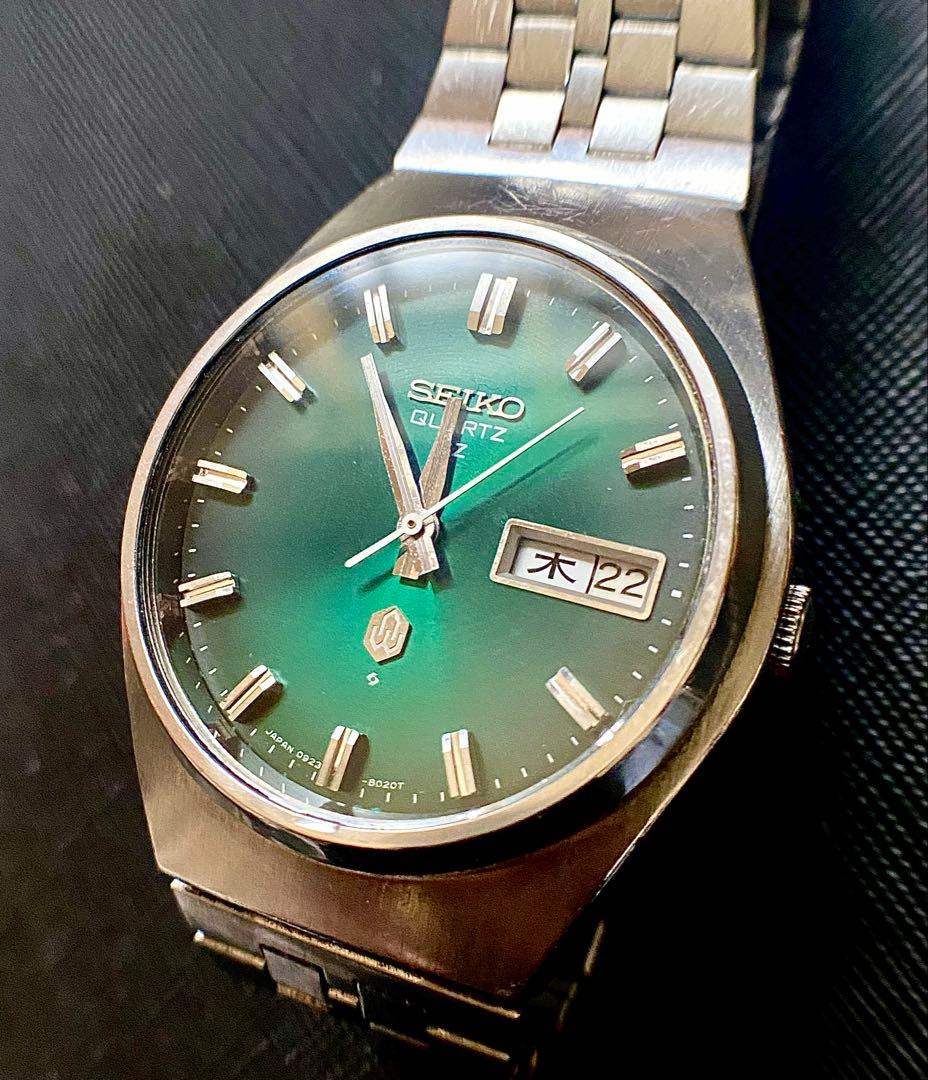SEIKO QZ 1974 緑文字盤