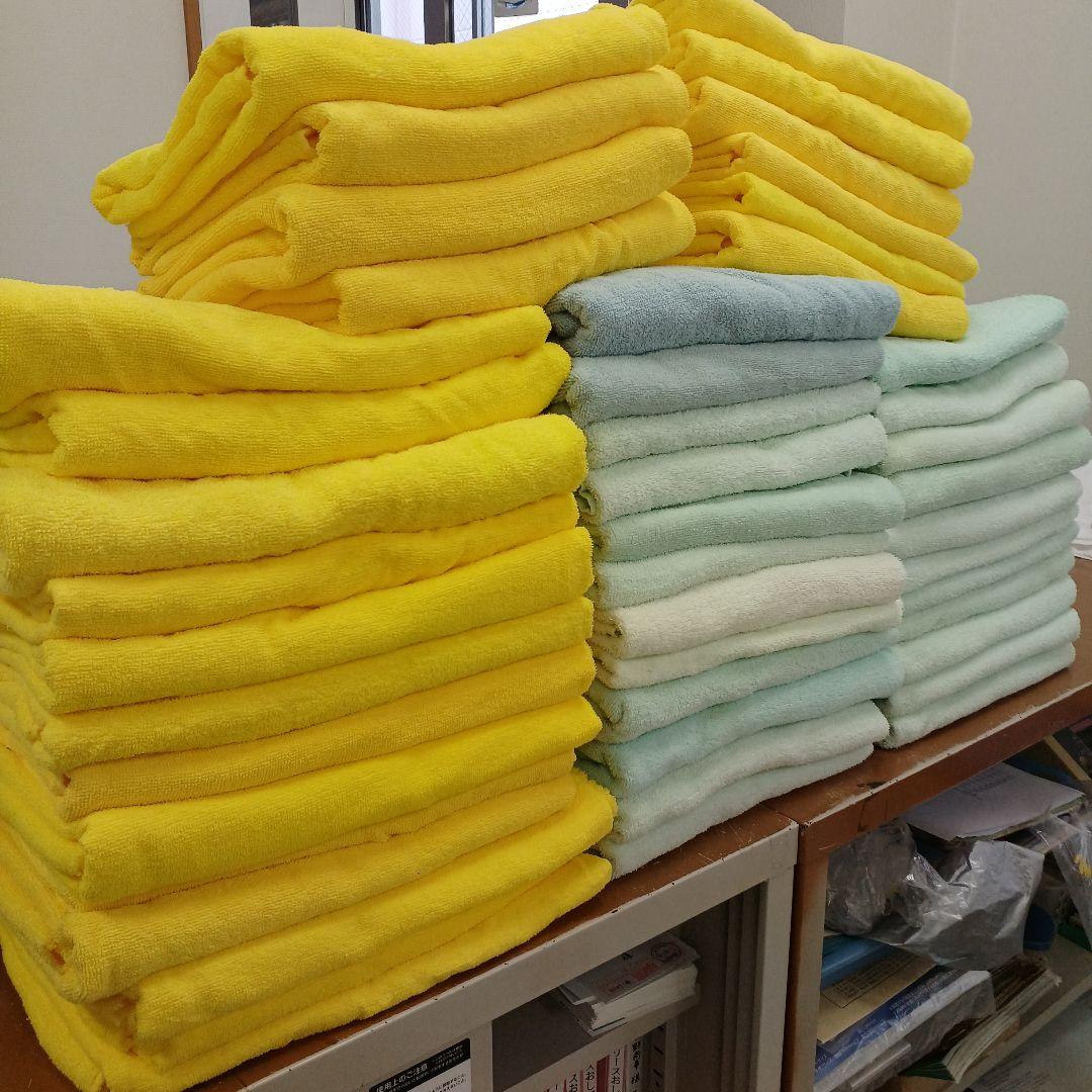 ⚫バスタオルウエス カラー各種　計100枚 ○圧縮梱包○ＡB級●