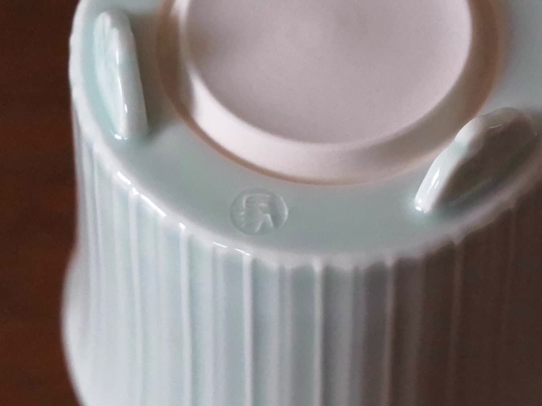 相馬晃　青白磁　しのぎ　香炉　香道具　箱付　茶道具　Q2256