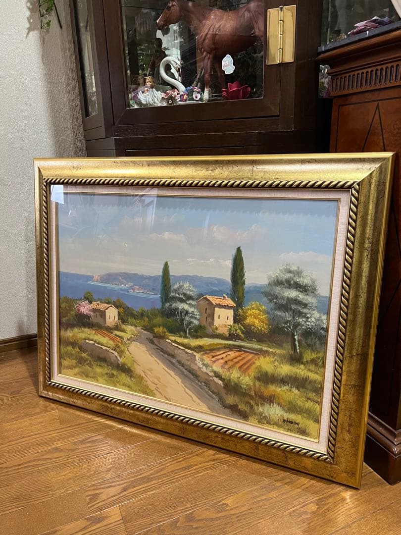 地中海　油絵　風景　開放感あり　外国作者