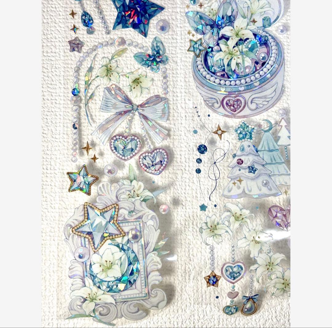 490円【K288】海外PET（貝殻光）マステ切り売り 宝石　キラキラ