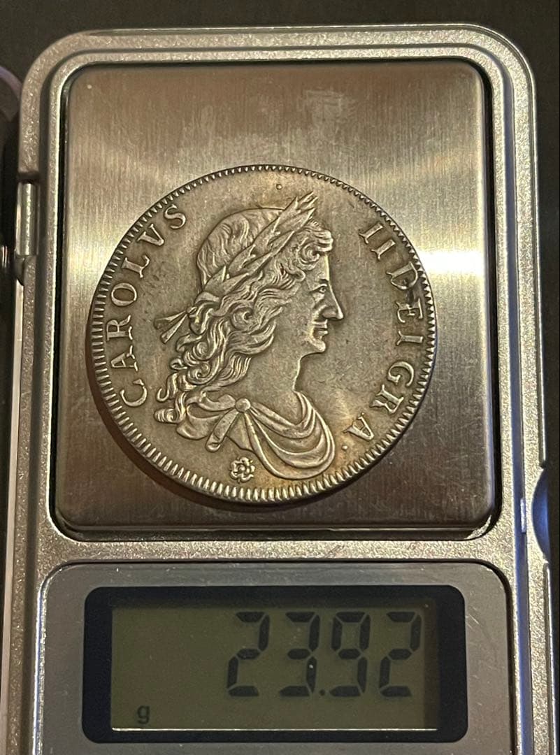 1662年 英国 アイルランド クラウン銀貨 チャールズ2世