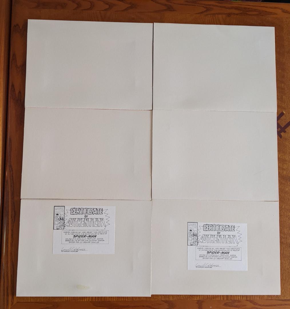 スパイダーマン　セル画　スタン・リーサイン入り2枚+4枚