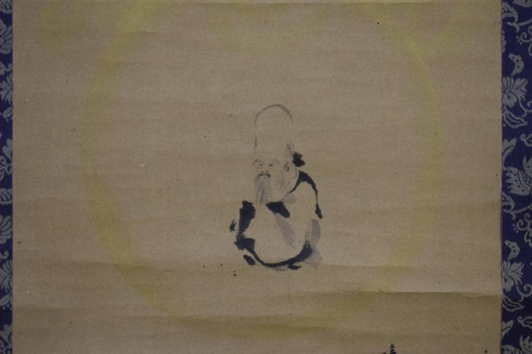 /狩野晴川院/福禄寿/宝珠図/絹表装/布袋屋掛軸HE-172