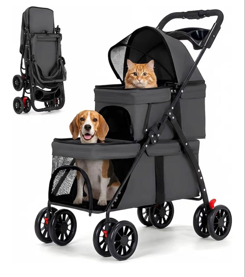 ペットカート 2段式 犬 カート 折たたみ可能 小型犬 組み立て簡単