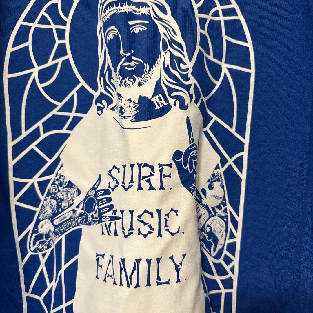 THEBONEZ青色フード付きスウェットLサイズ