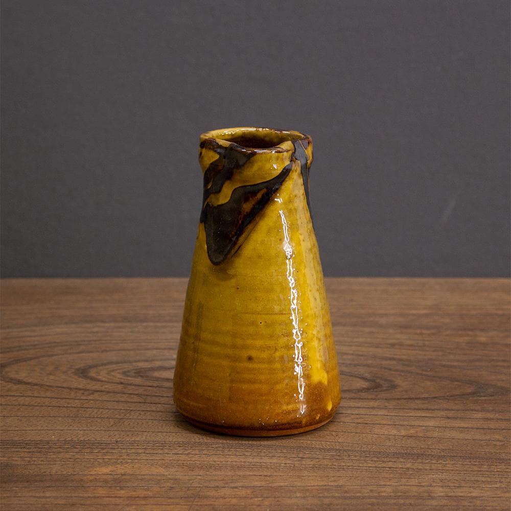 布志名焼 ピッチャー 高さ15cm 民芸 昭和レトロ （マーブル柄2）