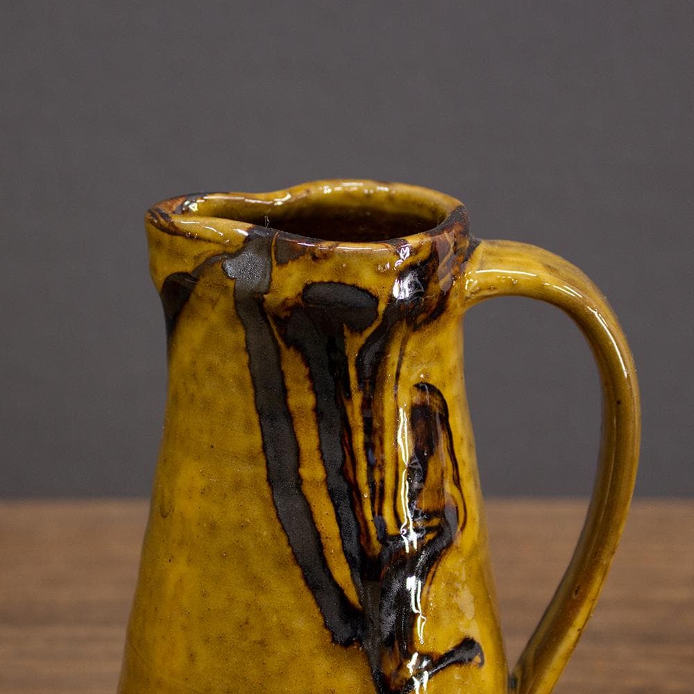 布志名焼 ピッチャー 高さ15cm 民芸 昭和レトロ （マーブル柄2）