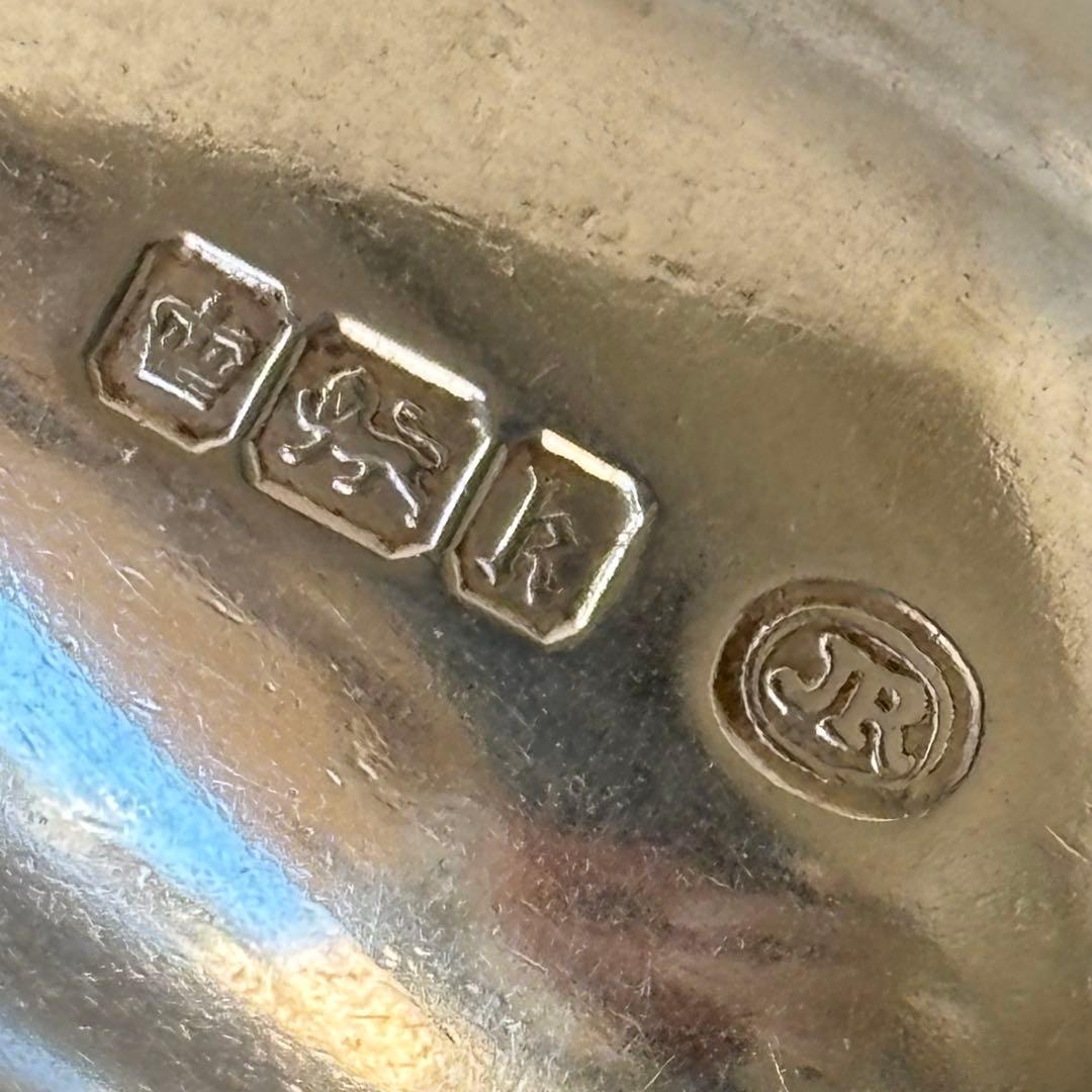 英国製　純銀　ティースプーンとシュガートング　シャムロック　クローバー