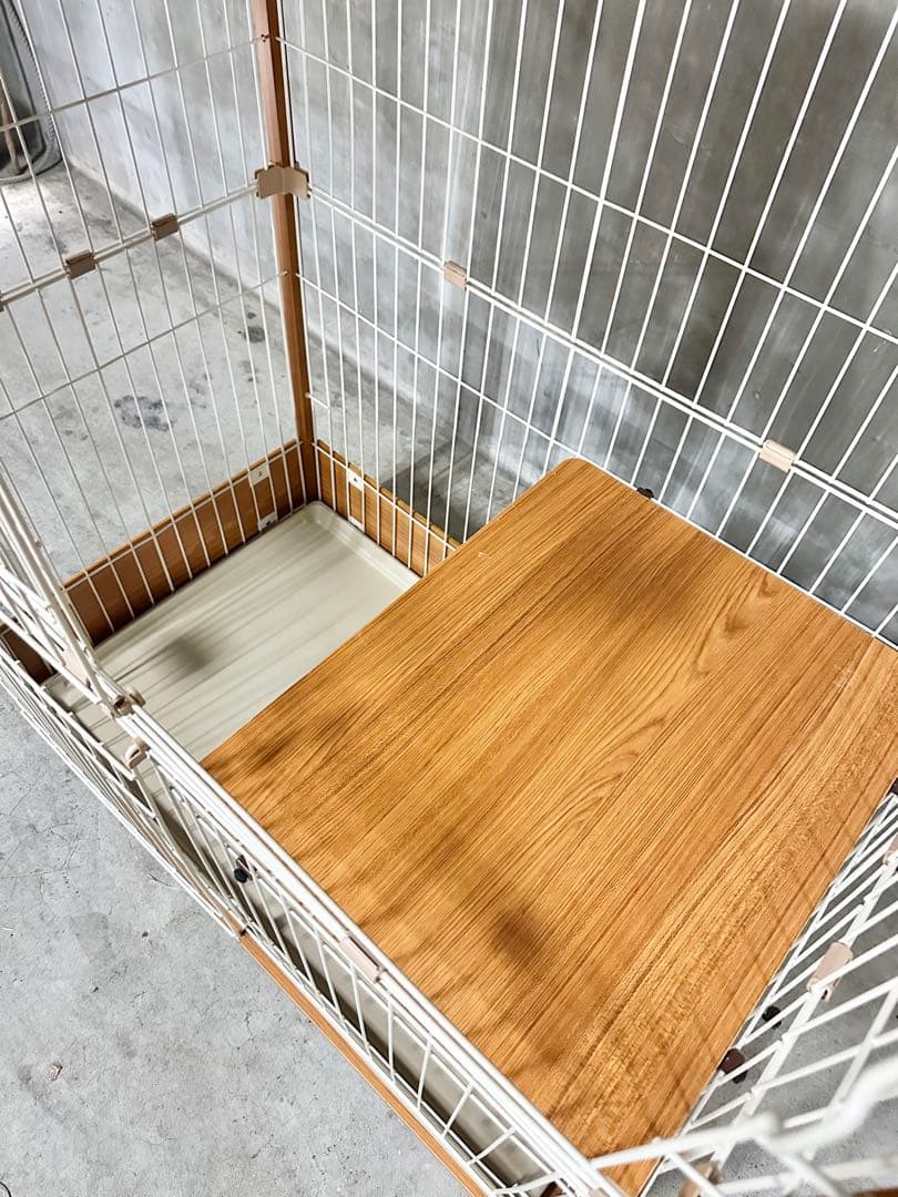 ieneko キャットケージ 3段 猫ケージ 木製 ナチュラル