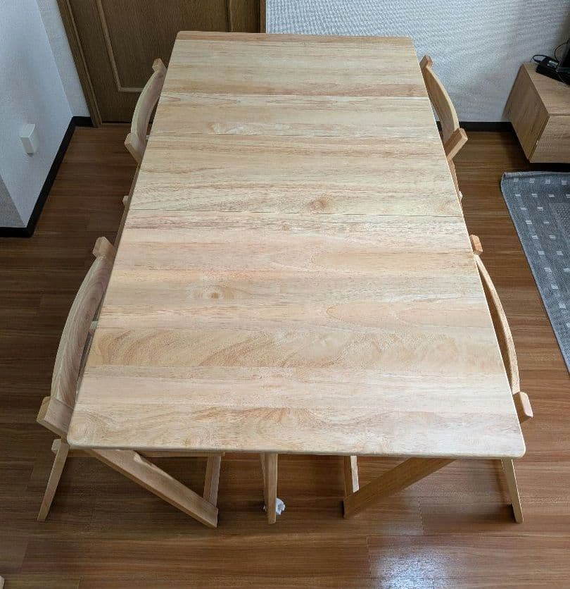 LOWYA ダイニングセット 折りたたみ 4人掛け ナチュラル