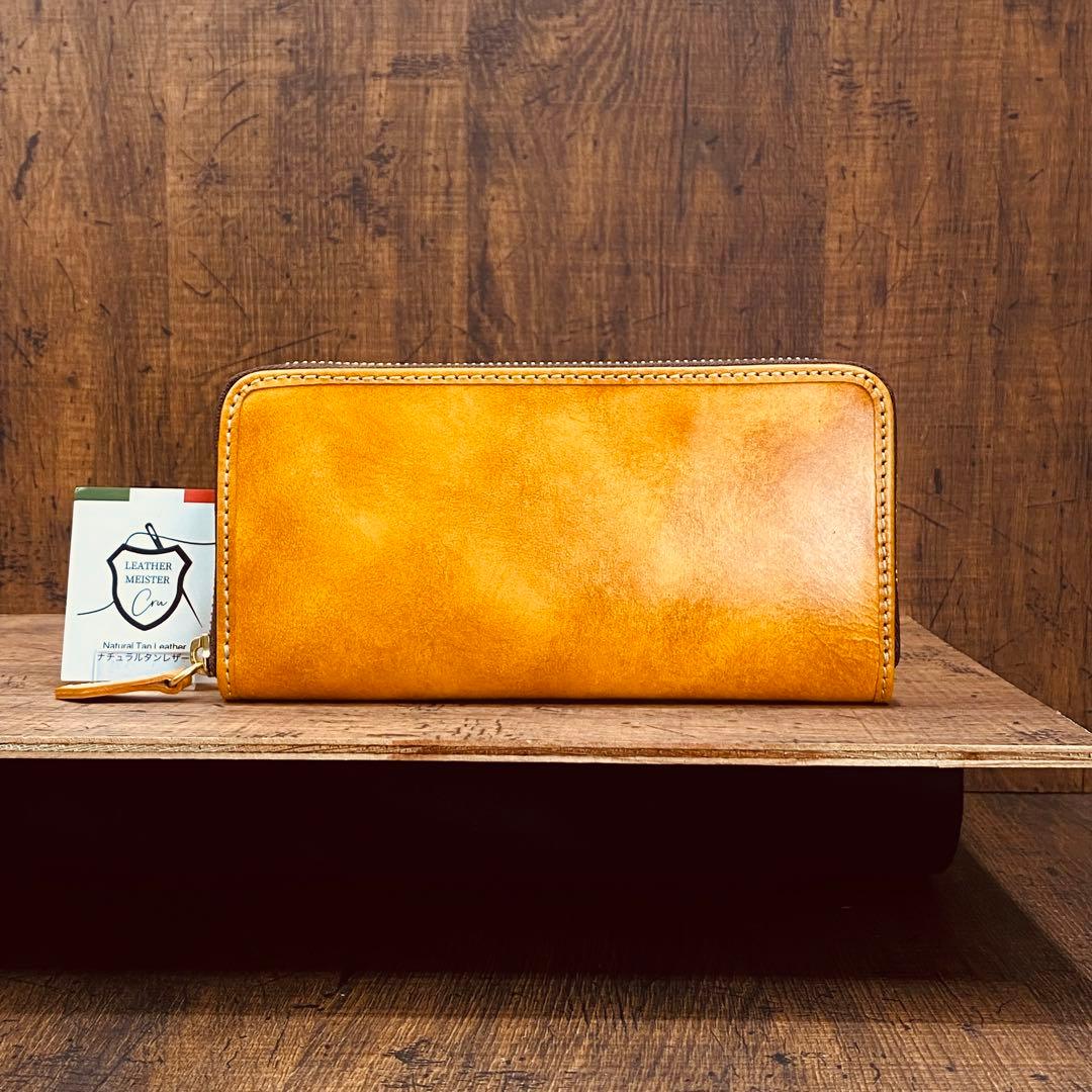 サドルレザー ラウンドファスナー メンズ財布 長財布 本革 YKK