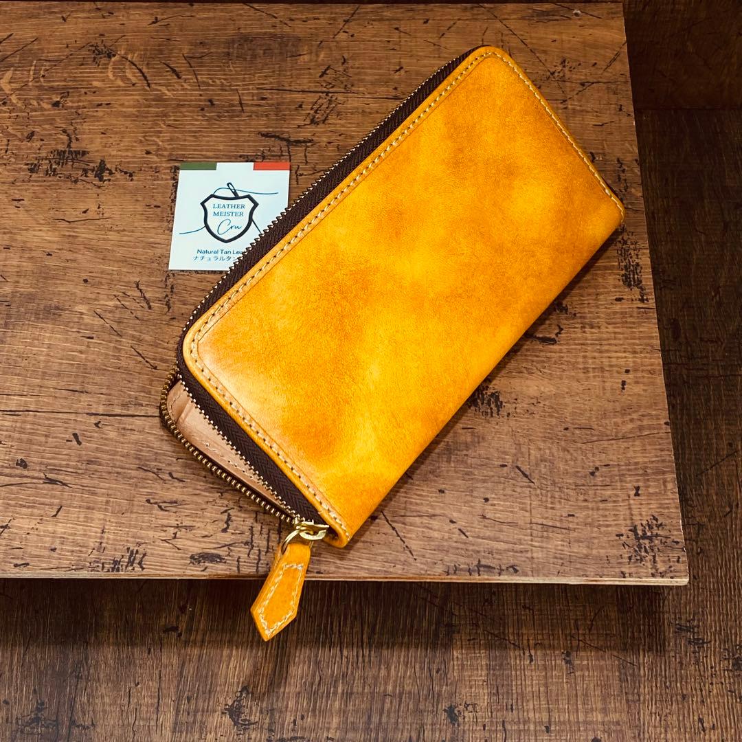 サドルレザー ラウンドファスナー メンズ財布 長財布 本革 YKK