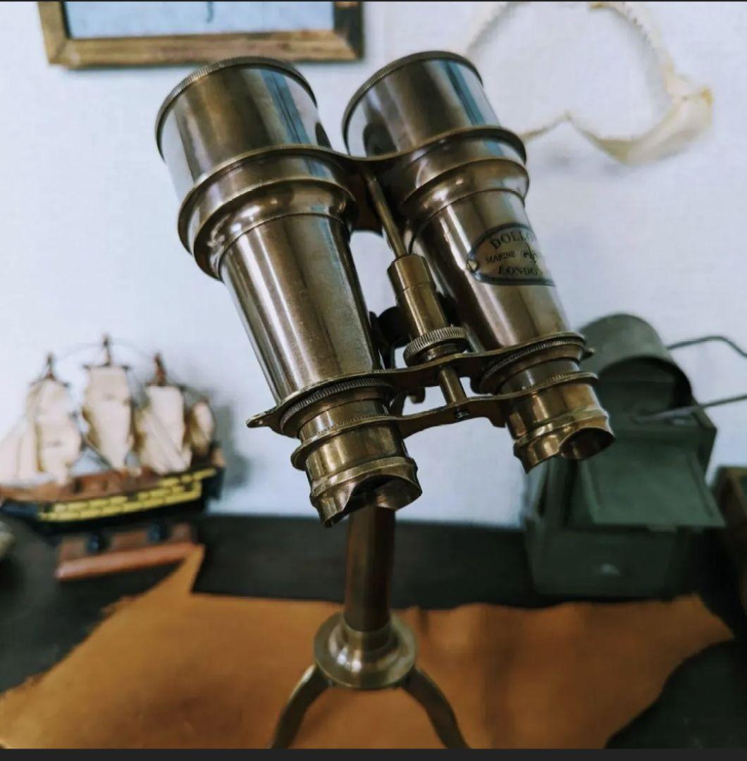 【アンティーク双眼鏡／ビンテージ望遠鏡 インテリア置物】