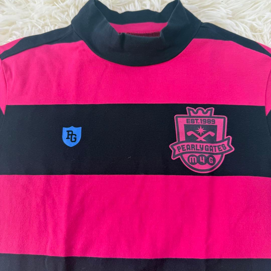 パーリーゲイツ　セットアップ　ボーダー　ピンク　黒