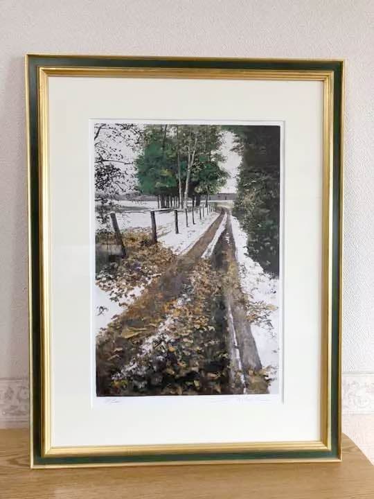 絵画 武田茂 北フランス 村への道