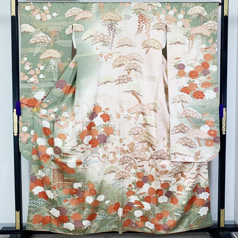 512z34.507u21☆吉澤友禅 吾妻徳穂 振袖 鈴乃屋 作家物 小柄☆美品