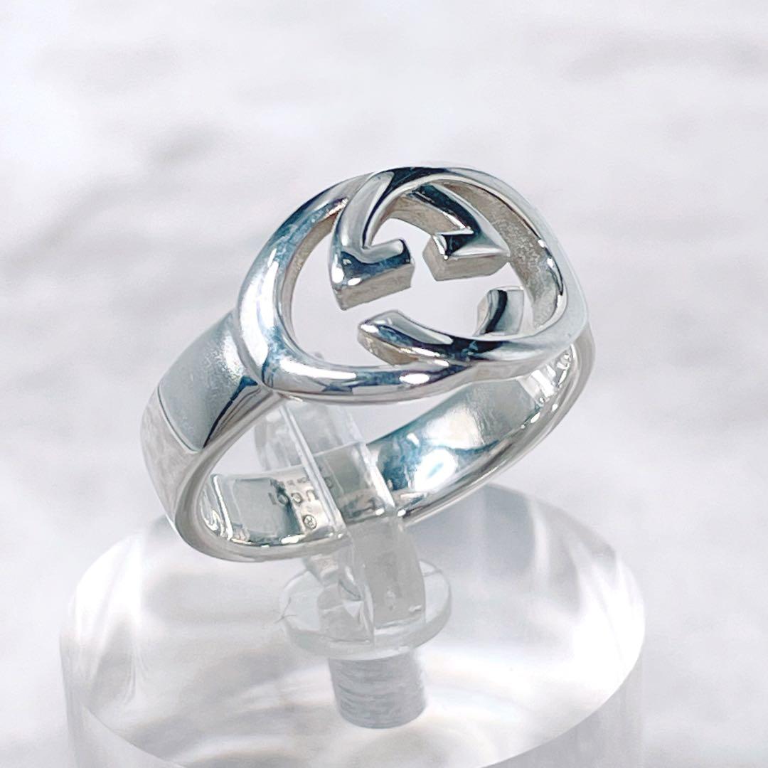 GUCCI シルバー925 Gロゴ　リング 19　インターロッキングG