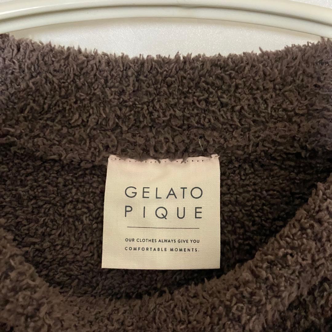 ジェラートピケ　ルームウェア　ワンピース　シュナウザー　ダークブラウン　F