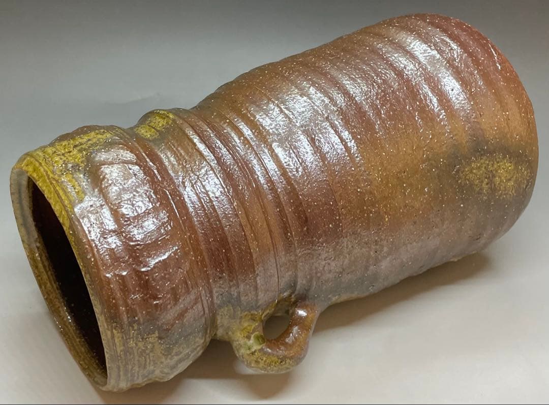 北大路魯山人　伊賀焼　伊賀釉　花入　共箱　i1191