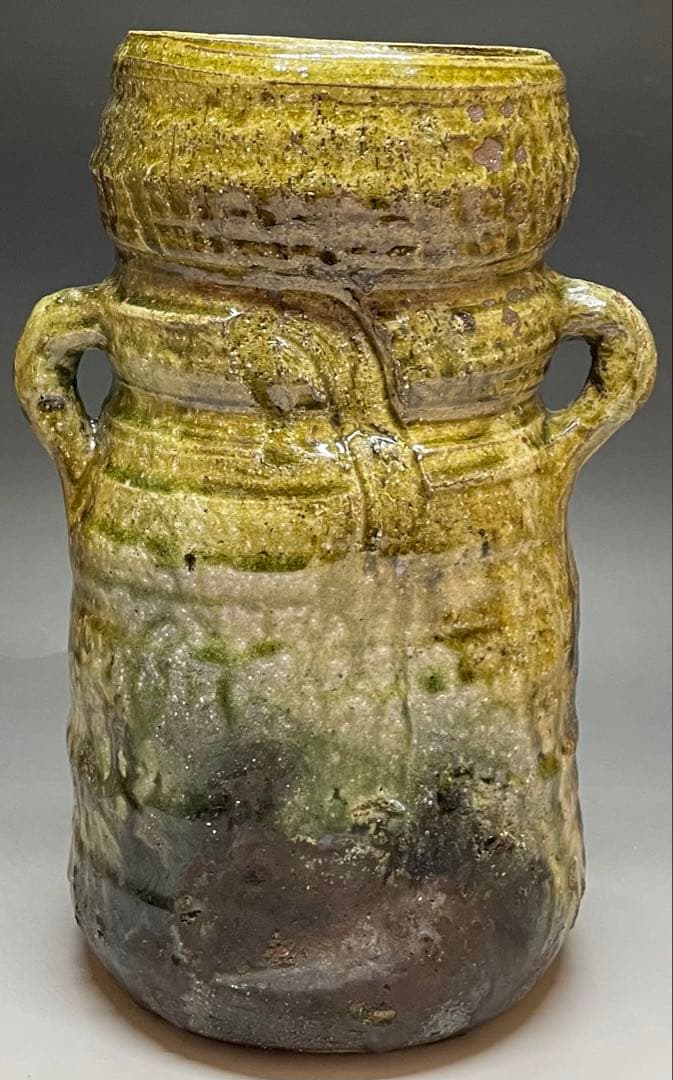 北大路魯山人　伊賀焼　伊賀釉　花入　共箱　i1191