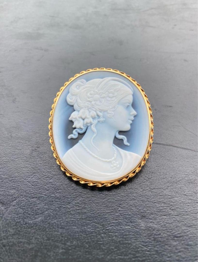 t*k様 K18 カメオ　ペンダントトップ　ブローチ