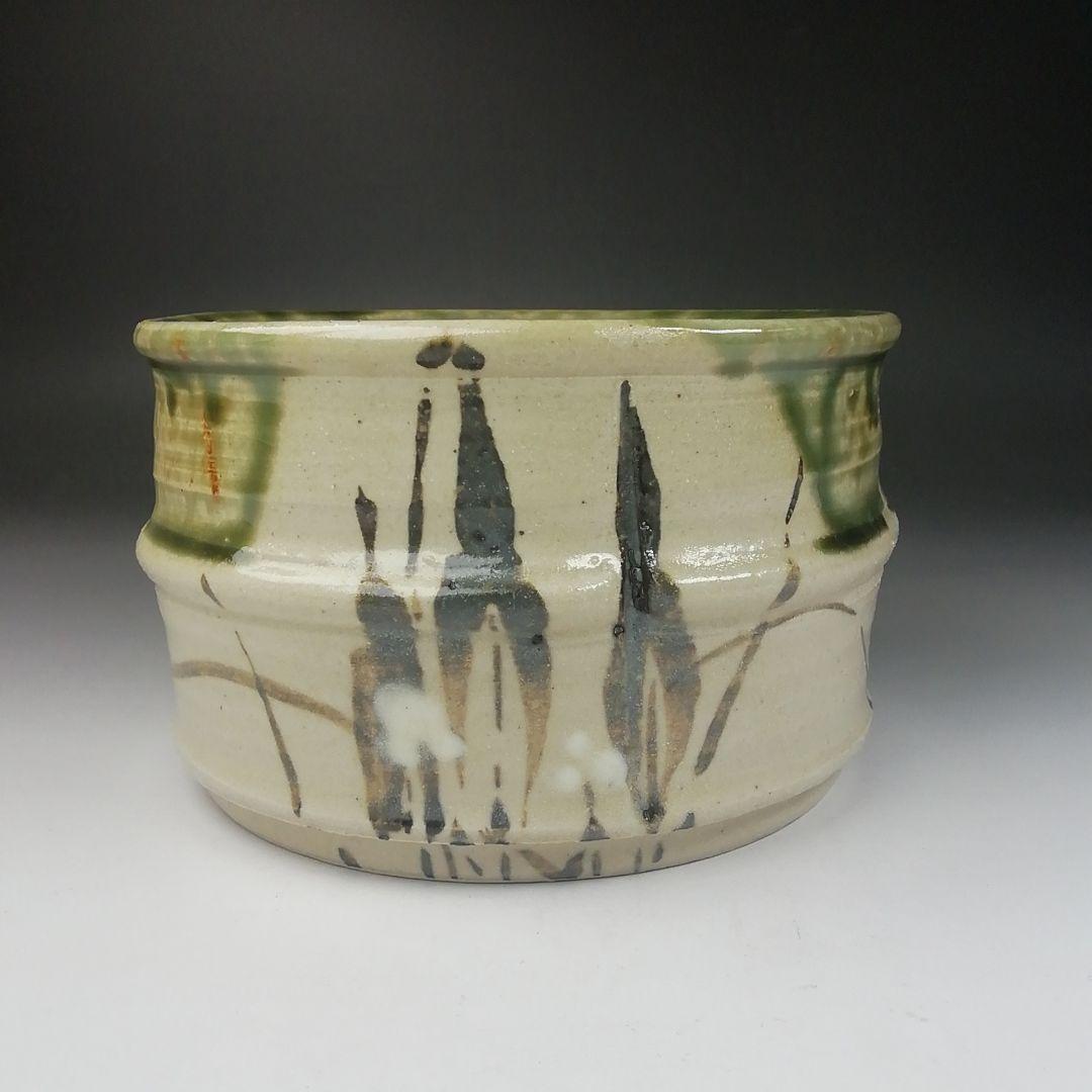 Ｔ４８０　建水　『織部焼』『瀧川恵美子 作』　共箱　茶道具