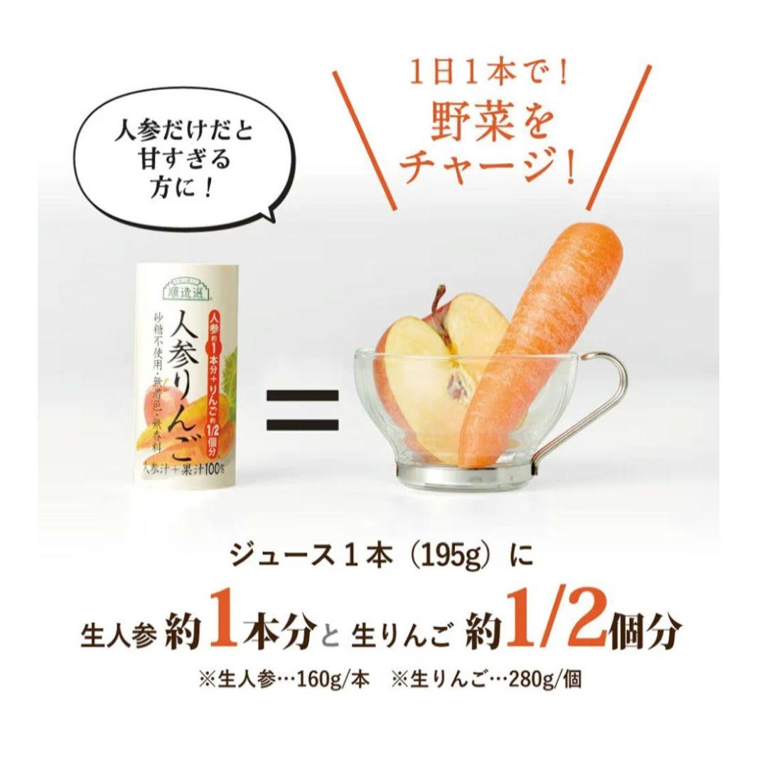 順造選 人参りんご 果汁100％ジュース 3ケース 195g×45本 新品未開封