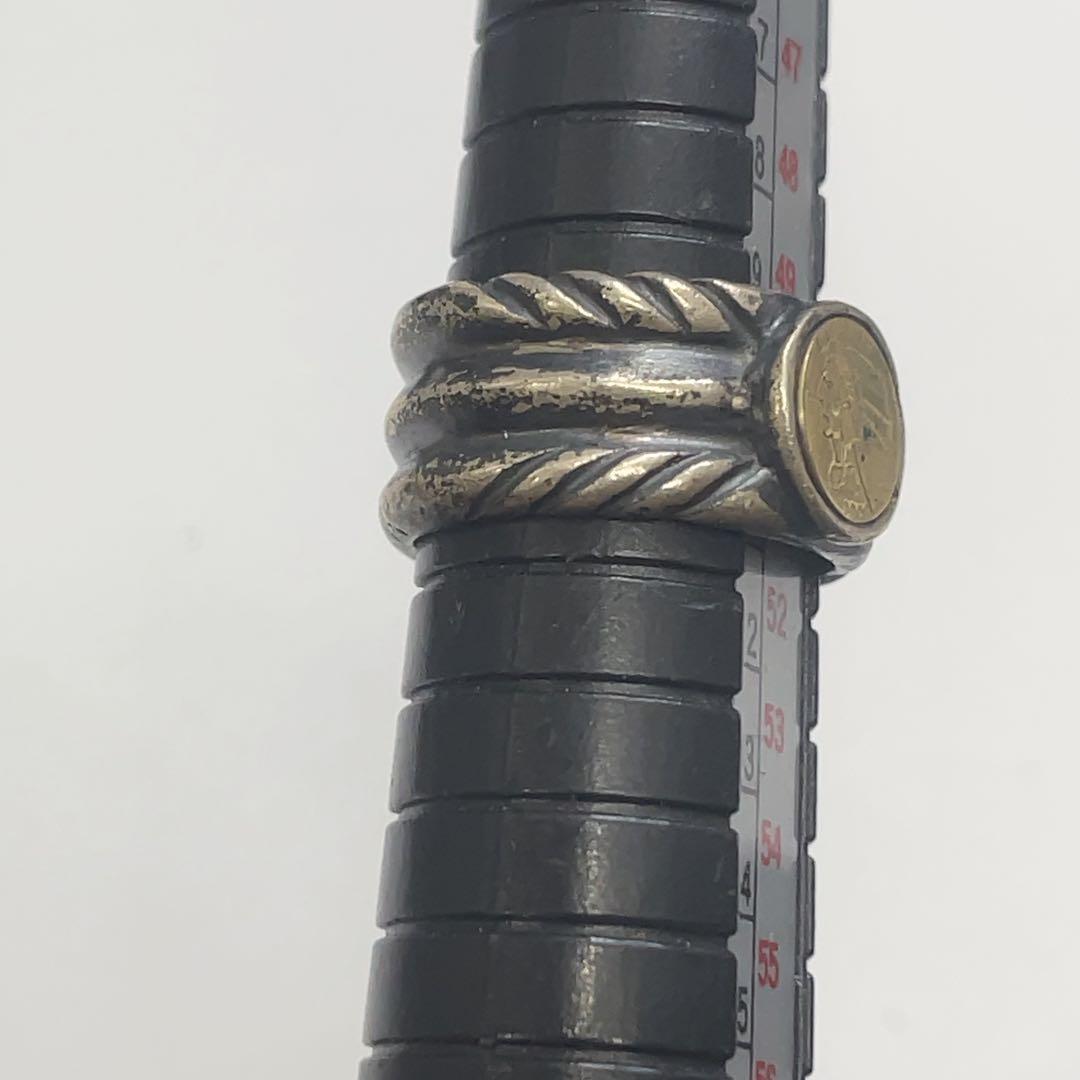 ひ*こ様 K18 925刻印 リング 指輪 インディアンモチーフ 約11号