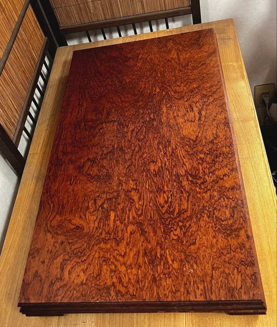 天然時代木 四足 花梨 欅 玉杢 孔雀杢 重量級 8.6㎏ 花台 香台 盆栽台