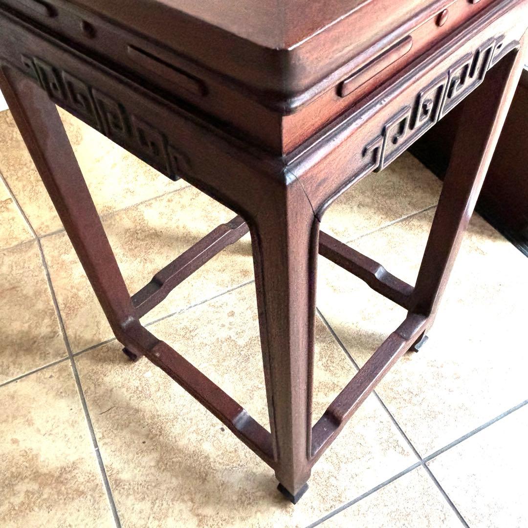 サイドテーブル アンティーク 唐木 花台 飾り台 香炉台 盆栽台