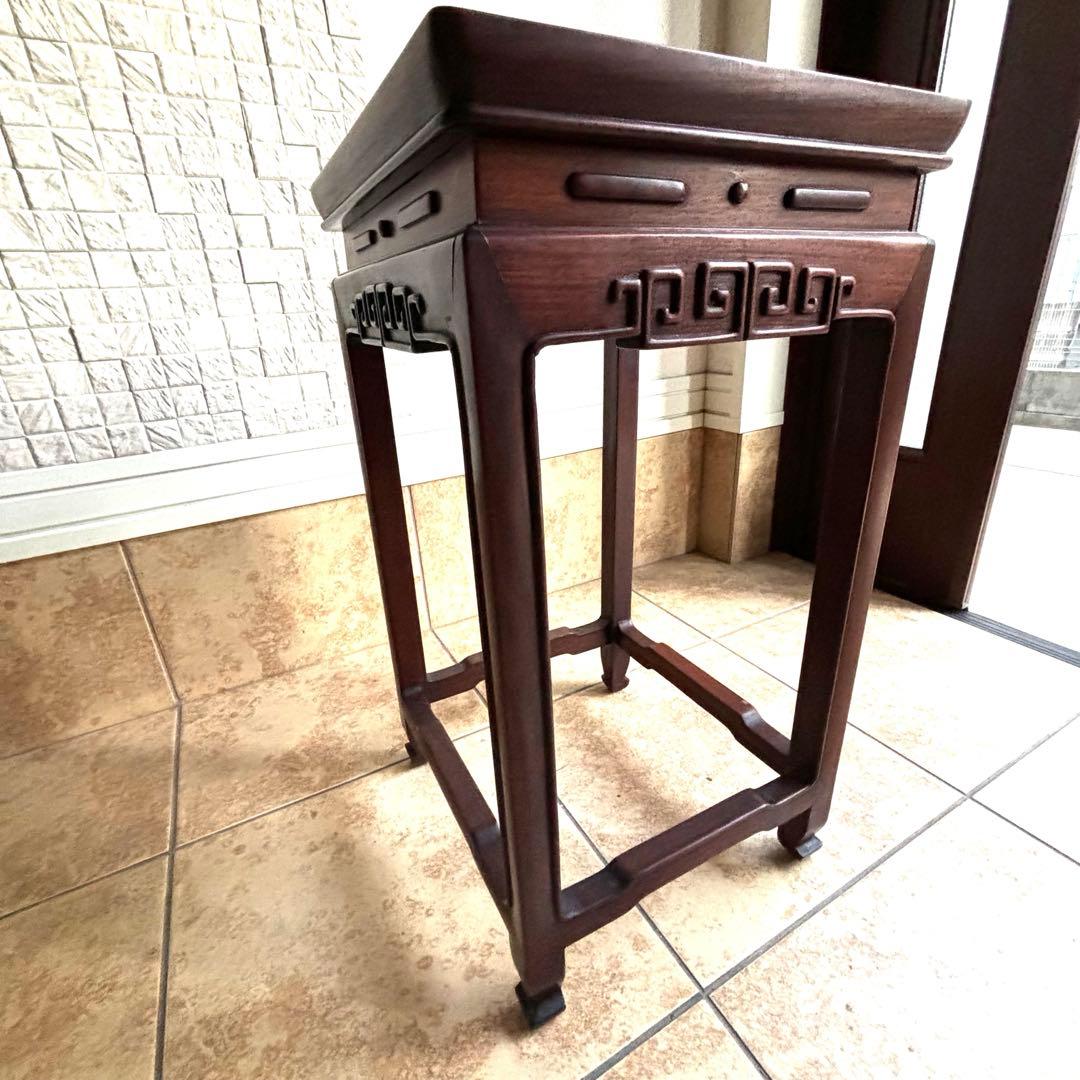 サイドテーブル アンティーク 唐木 花台 飾り台 香炉台 盆栽台