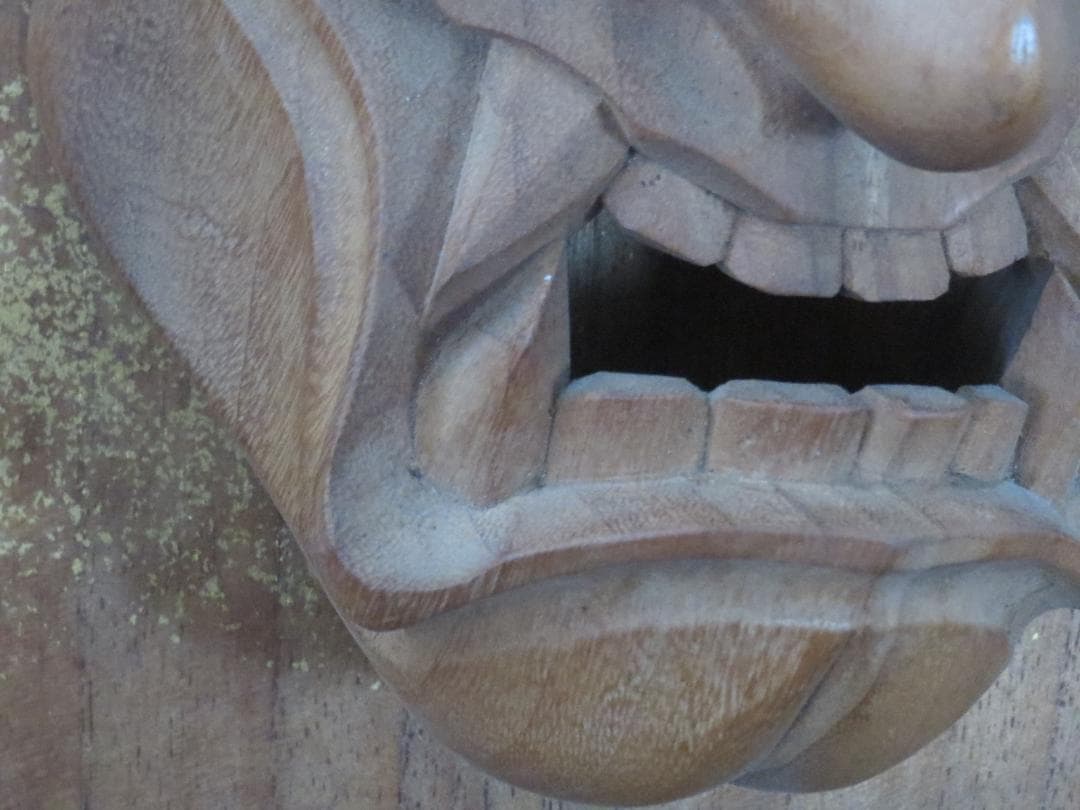 ★讃岐一刀彫　山中象堂作　木彫　般若面　魔除け　縁起物★神楽面・能面