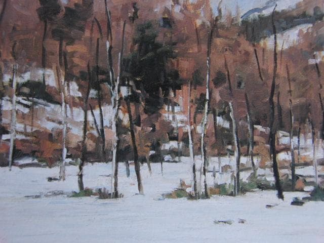 岡宏、なごり雪やむ、希少な画集より、新品高級額・額装付、状態良好