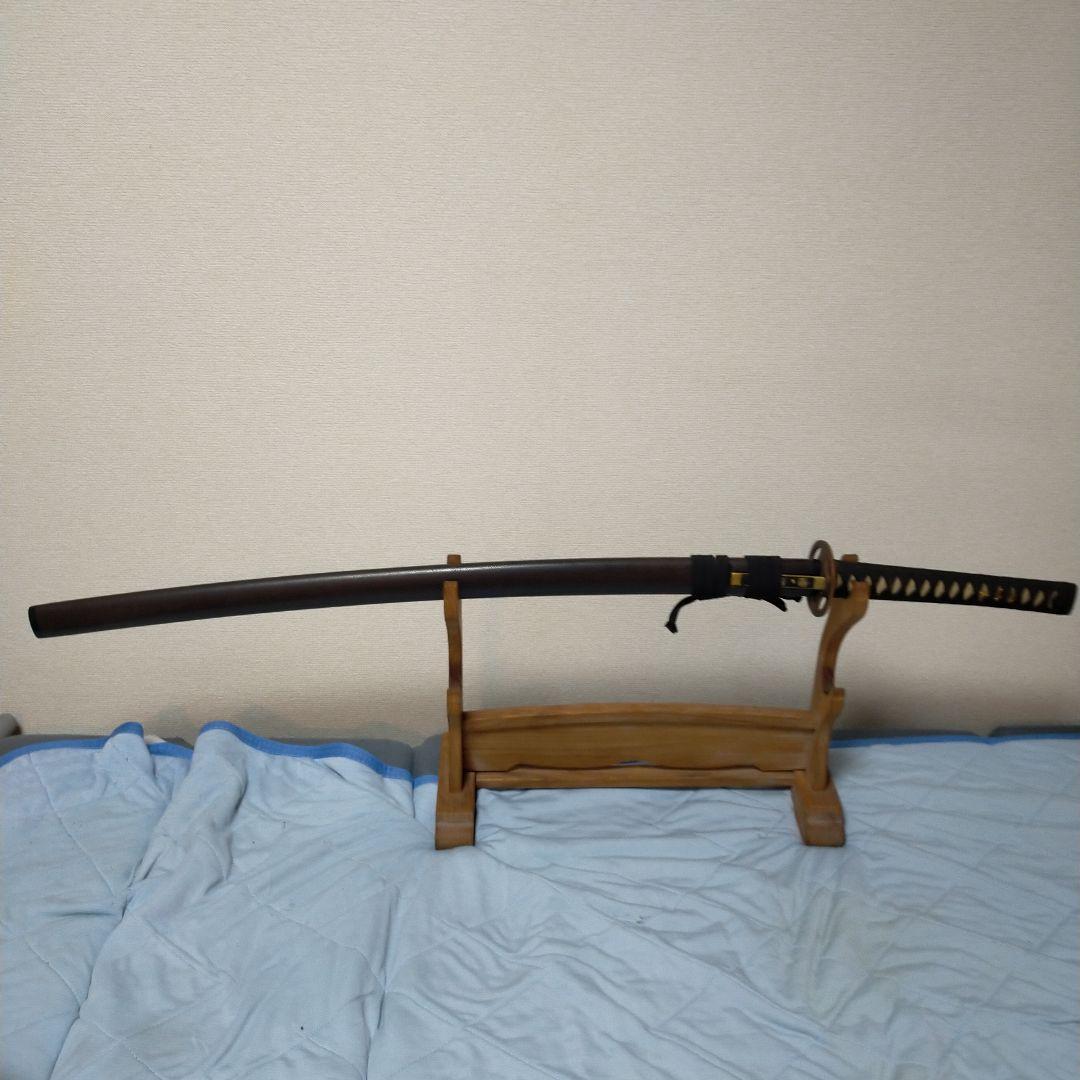 居合刀　模造刀　日本刀　鮫皮　鉄鍔　小柄　銘有り　刀剣　樋入り刀身