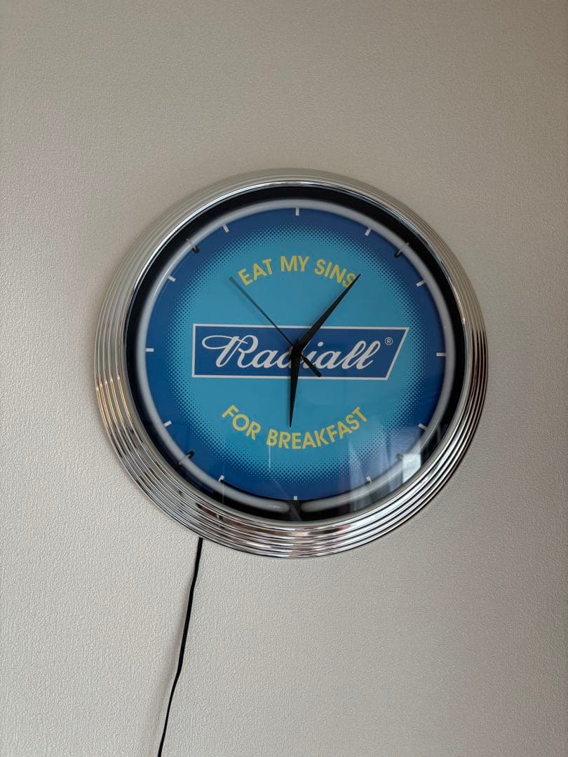 Radiall ネオン掛時計 直径約37cm