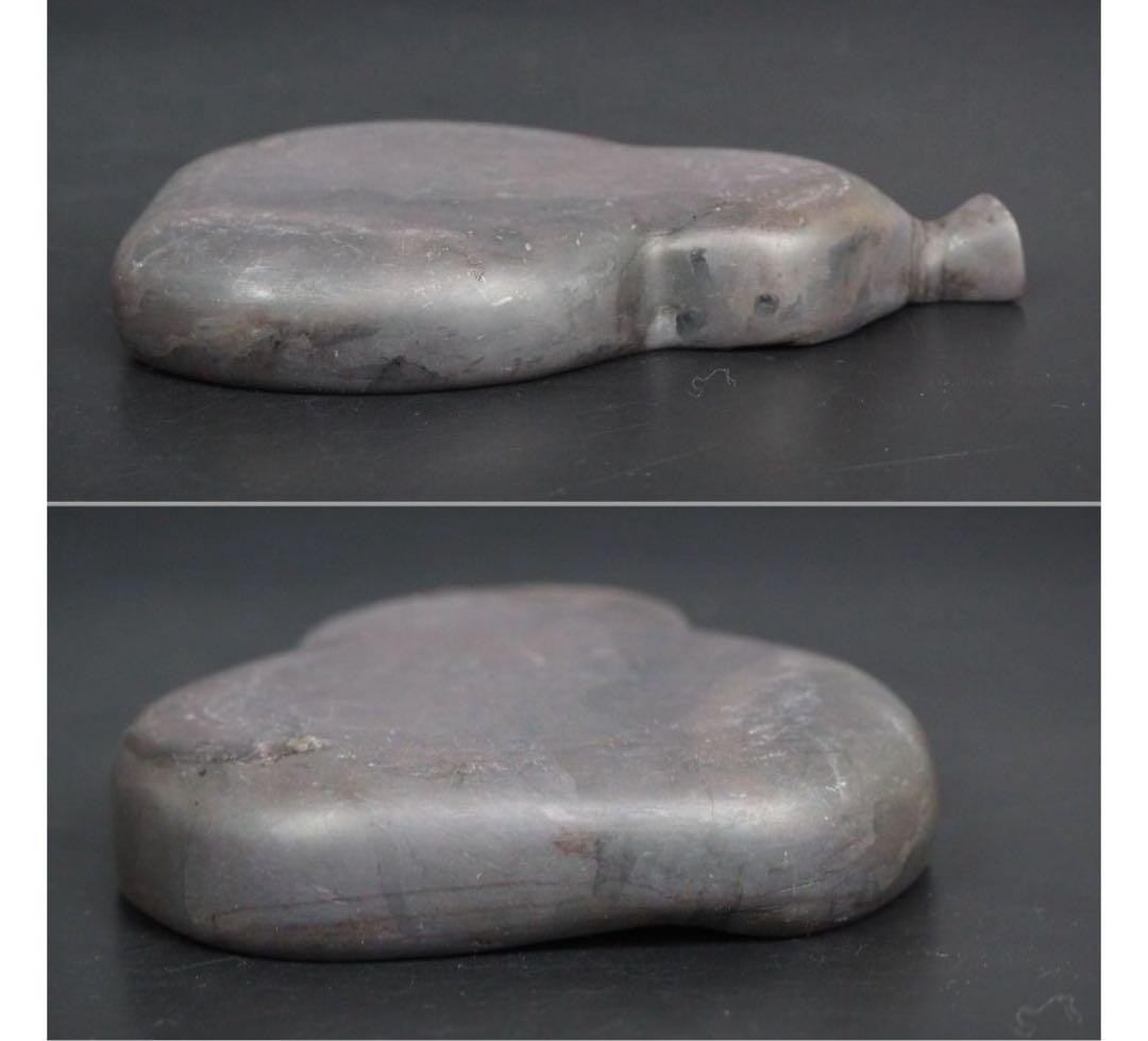 送料無料　時代物　瓢箪彫端渓硯　書道具